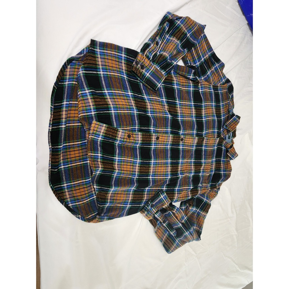 Woolrich‎ Trout Run Mens Large Plaid Flannel Shirt Multi Color Cotton 6280 L/G